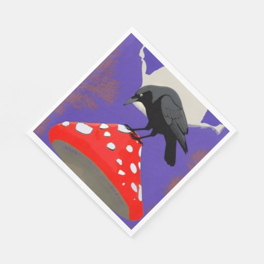 🍽️ Mystical Raven Paper Napkin Servet (Hoek)