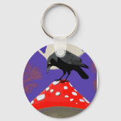 🗝️ Mystical Raven Round Keychain (Voorkant)