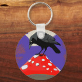 🗝️ Mystical Raven Round Keychain (Achterkant)