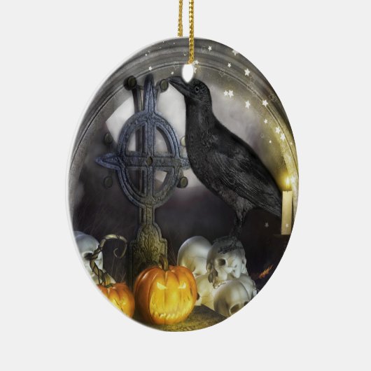 Mystical Raven Samhain Double Sided Ornament (Rechts)