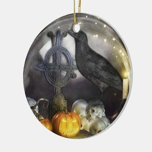 Mystical Raven Samhain Double Sided Ornament (Links)