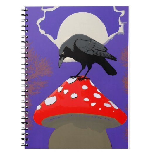 🖤 Mystical Raven Spiral Photo Notebook Notitieboek (Voorkant)