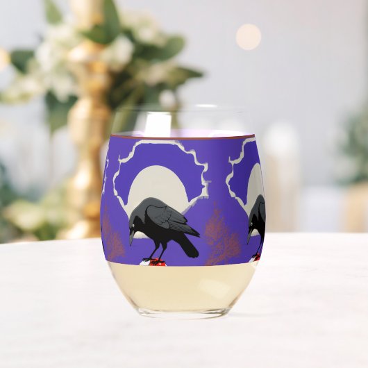 🥂 Mystical Raven Stemless Wine Glass Wijnglas Zonder Voet (Insitu (Huwelijk))