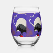 🥂 Mystical Raven Stemless Wine Glass Wijnglas Zonder Voet (Links)