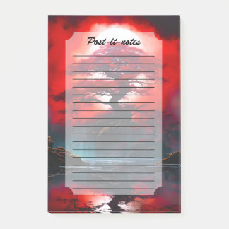 Mystical Red Tree Under Full Moon Post-it® Notes