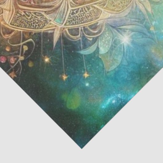 Mystical Rose Garden Cat Decoupage  Tissuepapier (Detail)