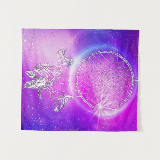 Mystical roze en Blue Embossed Dream Catcher Wandkleed (Voorkant (horizontaal))