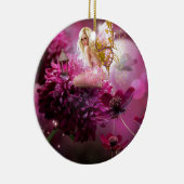 Mystical Roze Fantasy Fairy Flower Garden Art Keramisch Ornament (Rechts)