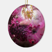 Mystical Roze Fantasy Fairy Flower Garden Art Keramisch Ornament (Links)