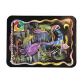 Mystical roze Heron Magnet Magneet (Horizontaal)