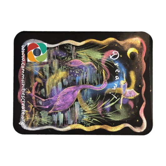 Mystical roze Heron Magnet Magneet (Horizontaal)