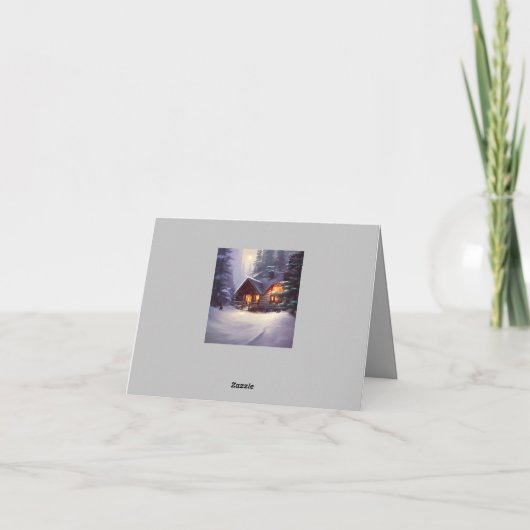 Mystical Rustic Log Cabin bij de Evergreens Bedankkaart (Achterkant)