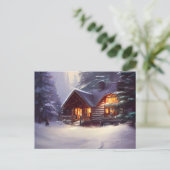 Mystical Rustic Log Cabin van de Evergreens Briefkaart (Staand voorkant)