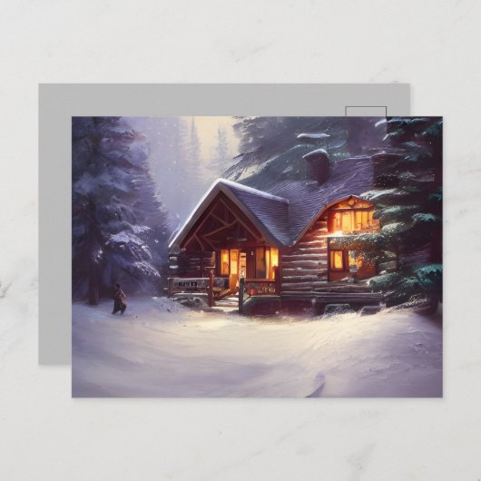 Mystical Rustic Log Cabin van de Evergreens Briefkaart (Voorkant / Achterkant)