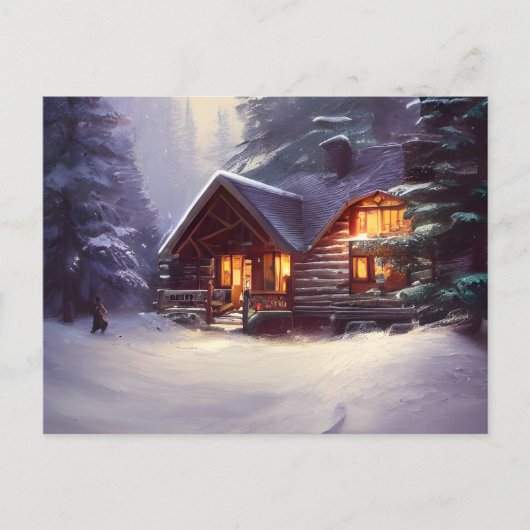 Mystical Rustic Log Cabin van de Evergreens Briefkaart (Voorkant)