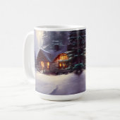 Mystical Rustic Log Cabin van de Evergreens Koffiemok (Voorkant links)