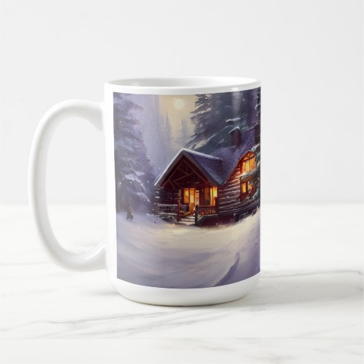 Mystical Rustic Log Cabin van de Evergreens Koffiemok (Links)
