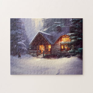 Mystical Rustic Log Cabin van de Evergreens Legpuzzel