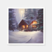 Mystical Rustic Log Cabin van de Evergreens Servet (Voorkant)