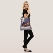 Mystical Rustic Log Cabin van de Evergreens Tote Bag (Op model)