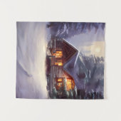 Mystical Rustic Log Cabin van de Evergreens Wandkleed (Voorkant (horizontaal))