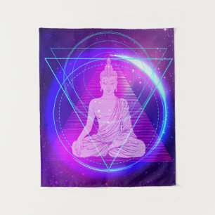 Mystical Sacred Geometry en Meditating Buddha Wandkleed