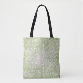 Mystical Sage Green Canvas tas – Moth, kruiden en 