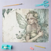 Mystical Sage Green Fairy Decoupage Tissuepapier (Craft)