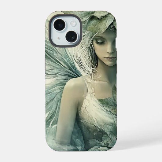 Mystical Sage Green Fairy iPhone 15 Case (Achterkant)