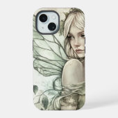Mystical Sage Green Fairy iPhone 15 Case (Achterkant)