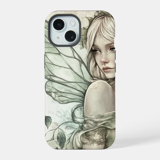 Mystical Sage Green Fairy iPhone 15 Case (Achterkant)