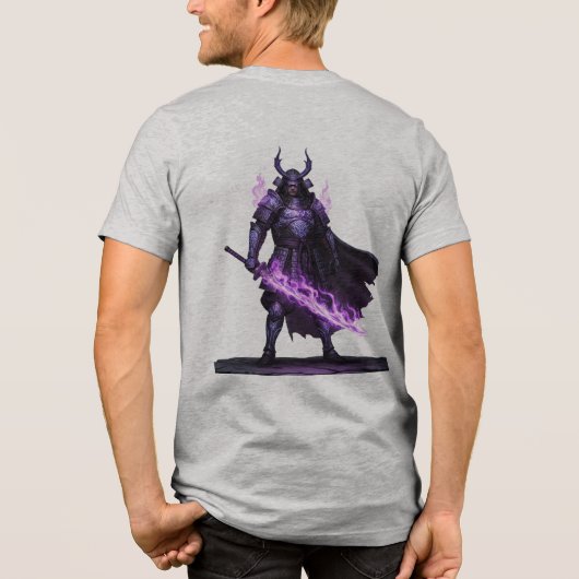 Mystical Samurai Warrior T-Shirt — Purple Arcane F (Achterkant)