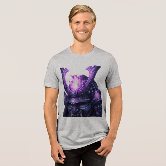Mystical Samurai Warrior T-Shirt — Purple Arcane F (Voorkant volledig)