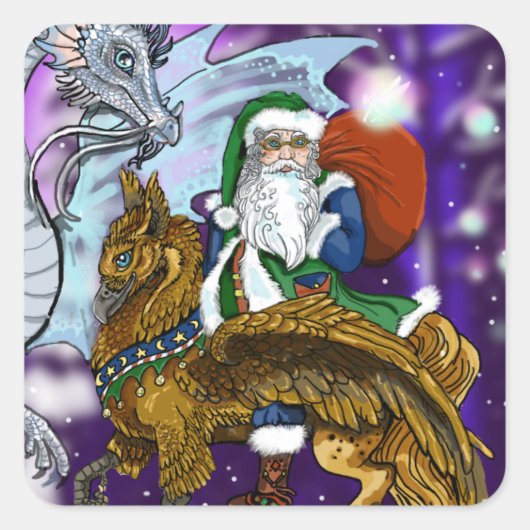 Mystical Santa Vierkante Sticker (Voorkant)
