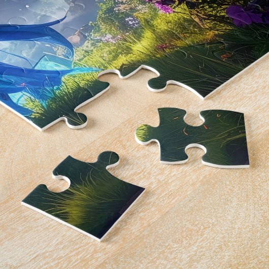 Mystical Scifi Fantasy Tiger and Goddess Warrior Legpuzzel (Zijkant)