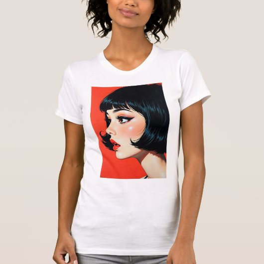 Mystical Shushing Anime Girl T-shirt (Voorkant)