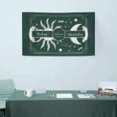 Mystical Silver en Green Sun Moon Wedding Spandoek (Beurs)