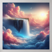 Mystical Sky Waterfall From Suspended Fantasy Poster (Voorkant)