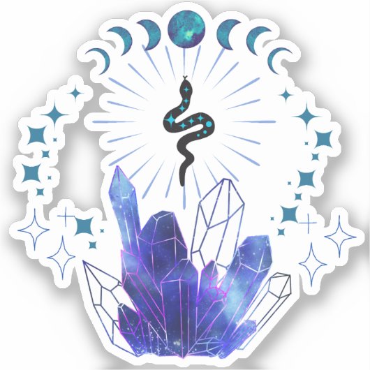 Mystical Snake Crystal Sticker (Voorkant)