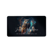 Mystical Space Owl with Dreamcatcher Art Etiket (Voorkant)