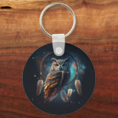 Mystical Space Owl with Dreamcatcher Art        Sleutelhanger (Achterkant)