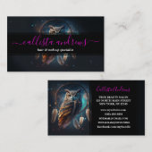 Mystical Space Owl with Dreamcatcher Art Visitekaartje (Voorkant / Achterkant)