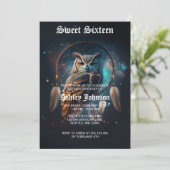 Mystical Space Owl with Dreamcatcher              Kaart (Staand voorkant)