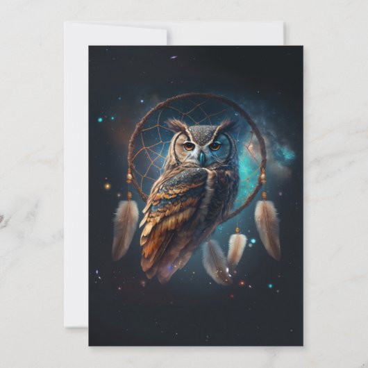 Mystical Space Owl with Dreamcatcher              Kaart (Achterkant)