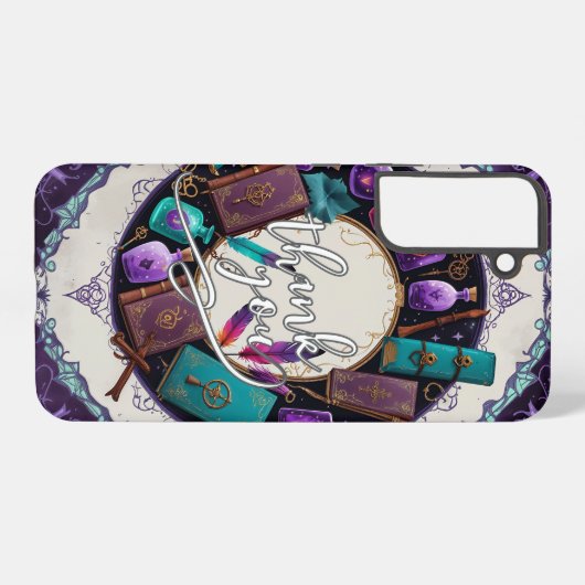 Mystical Spellbook Wreath Thank You Design Samsung Galaxy Hoesje (Achterkant horizontaal)