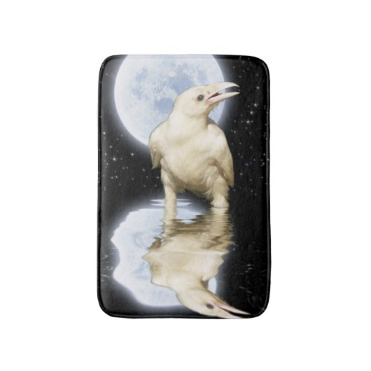 Mystical Spirit Raven en Moon Bath Mat (Voorkant Verticaal)