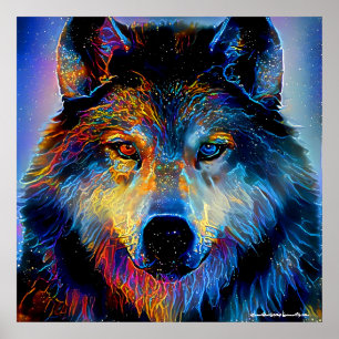 Mystical Spirit Wolf Poster