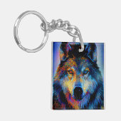 Mystical Spirit Wolf Sleutelhanger (Voorkant Links)