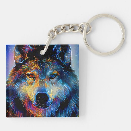 Mystical Spirit Wolf Sleutelhanger (Achterkant)