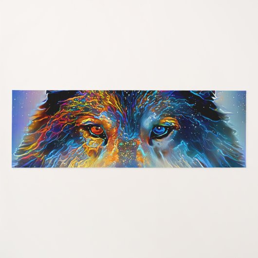 Mystical Spirit Wolf Yogamat (Voorkant (horizontaal))